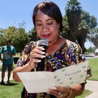 Rosie Marshall reads an emotional letter she placed in the time capsule 25 years ago.